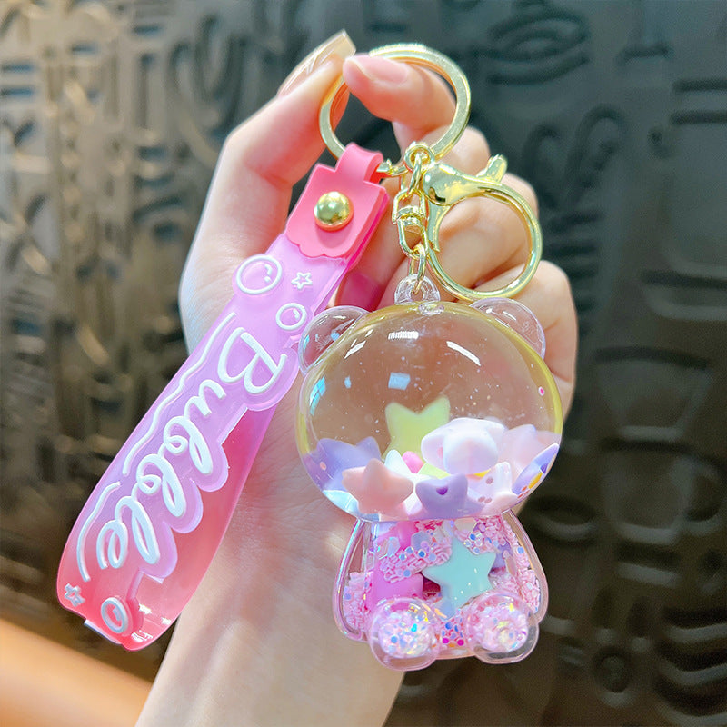 Wholesale Creative Sugar Bean Bear Oil Liquid Keychain